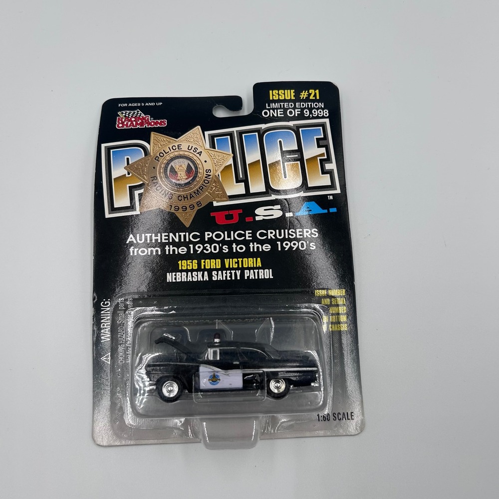 Racing Champions 1956 Ford Victoria Nebraska Safety Patrol Police USA 1:60 #21